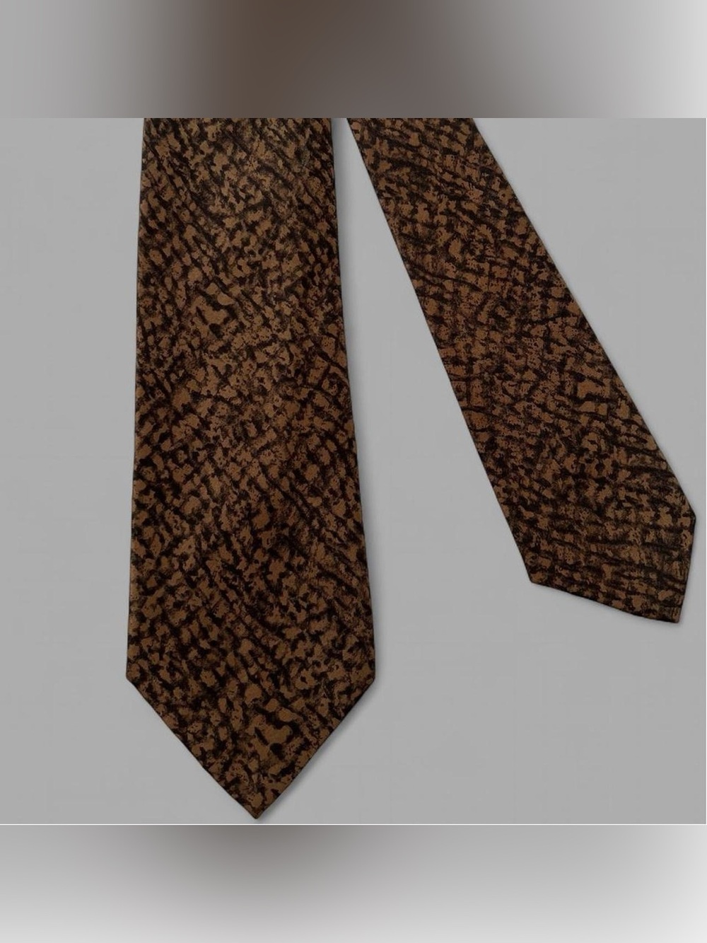 Vintage 60’s Brown and Black Retro Preppy Casual 100% Silk Tie